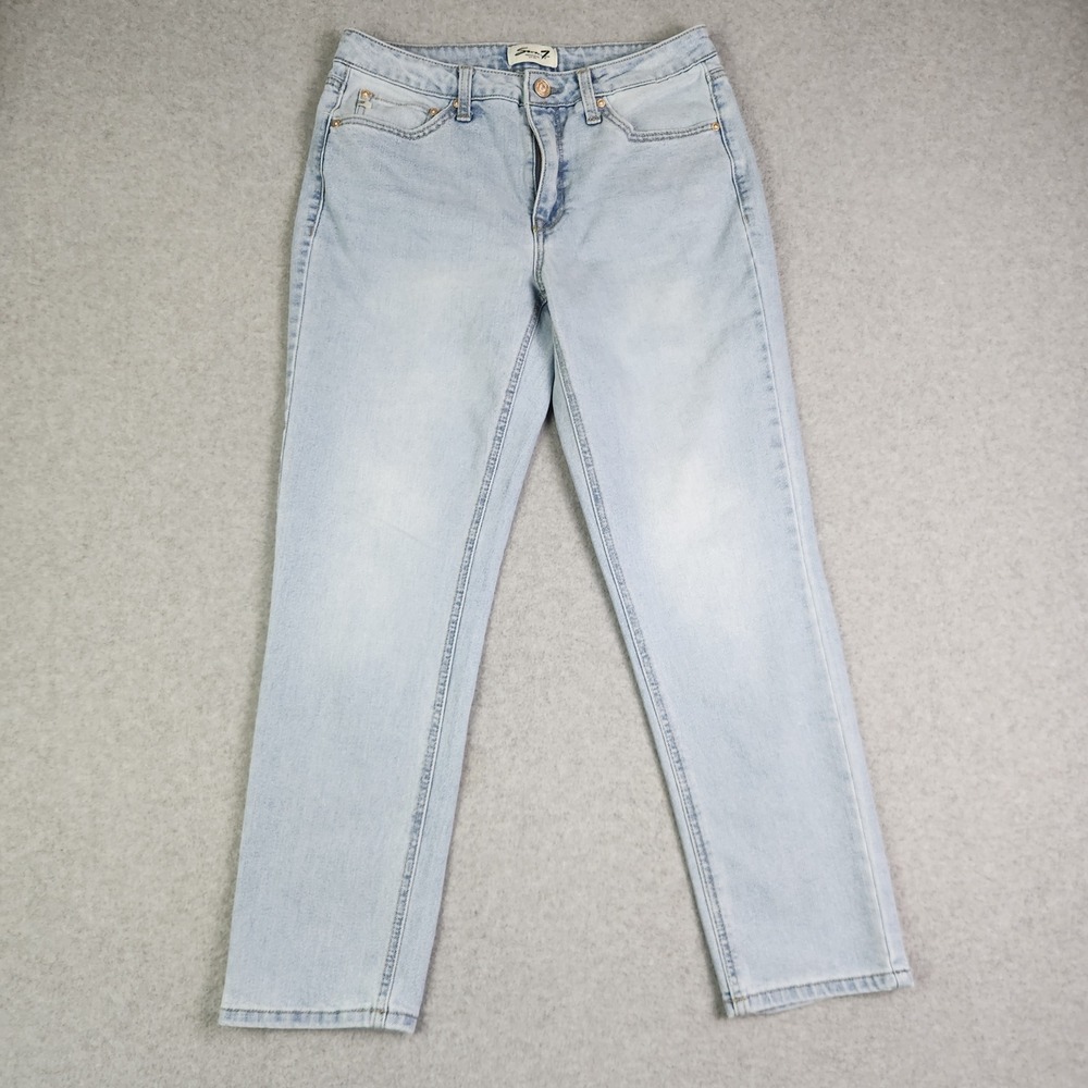 Seven7 Jeans Womens 6 Light Blue Denim Premium Streetwear Grunge Straight Leg